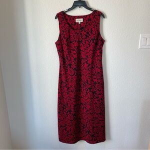 Studio 1 Black & Red Midi Dress Size 12